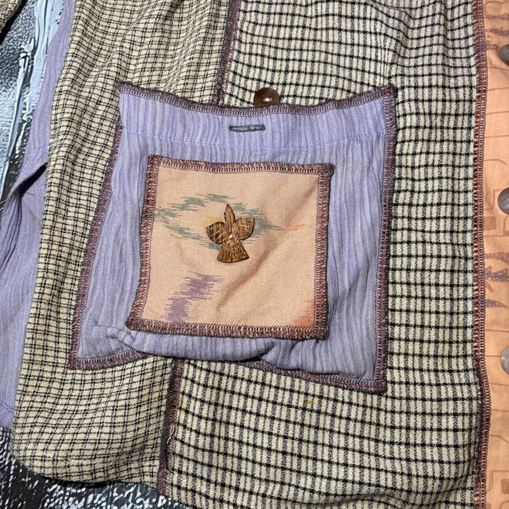 Vintage Boho Patchwork Embroidered Button Shirt T… - image 3